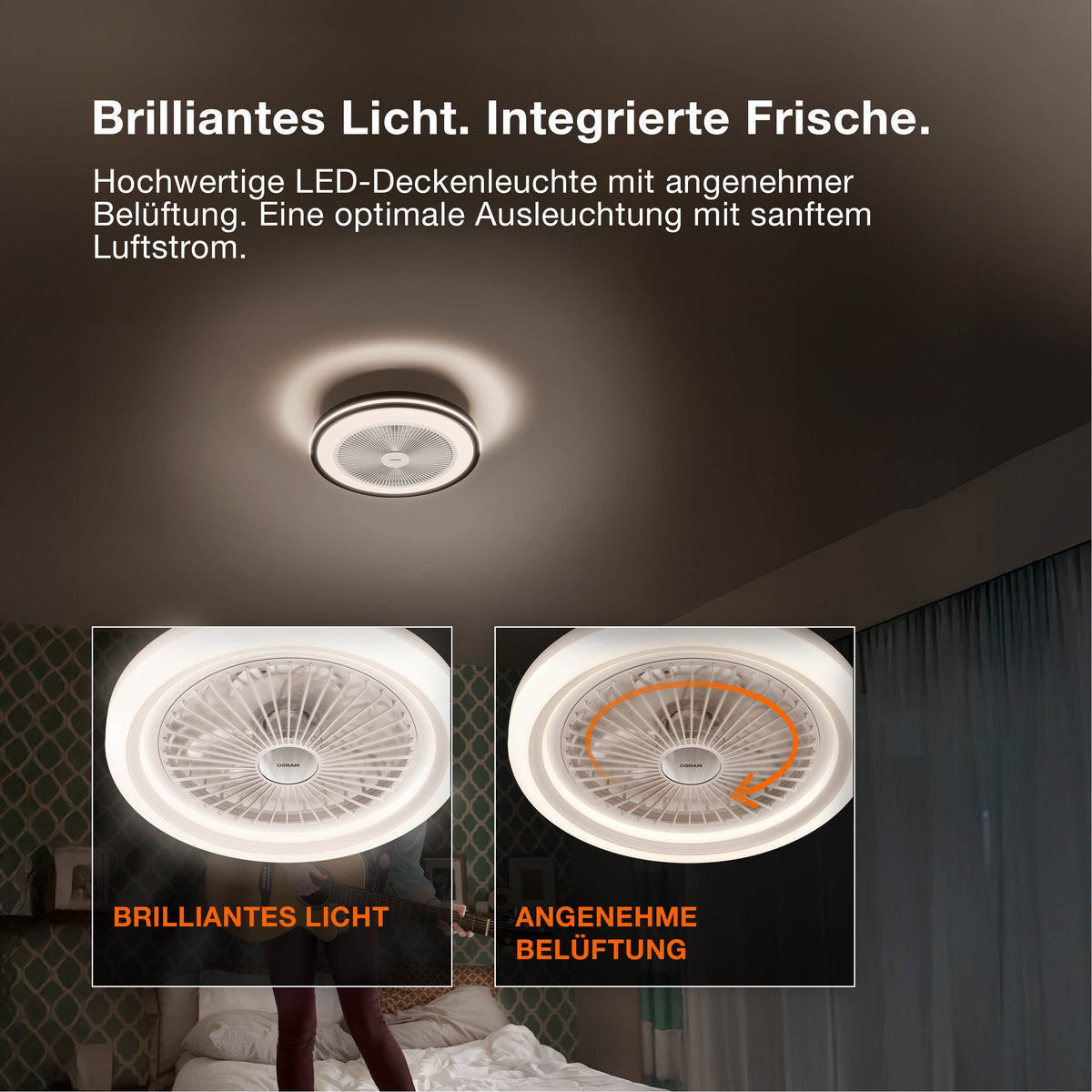 OSRAM LED Deckenventilator Solano 490mm 43W CCT