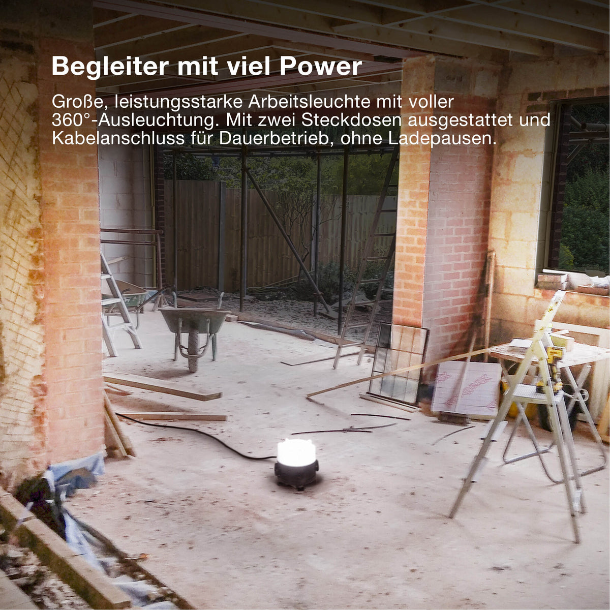 OSRAM WORKLIGHT VALUE 360° Mehrfachsteckdose Baustrahler 30W, 3700lm, 6500K