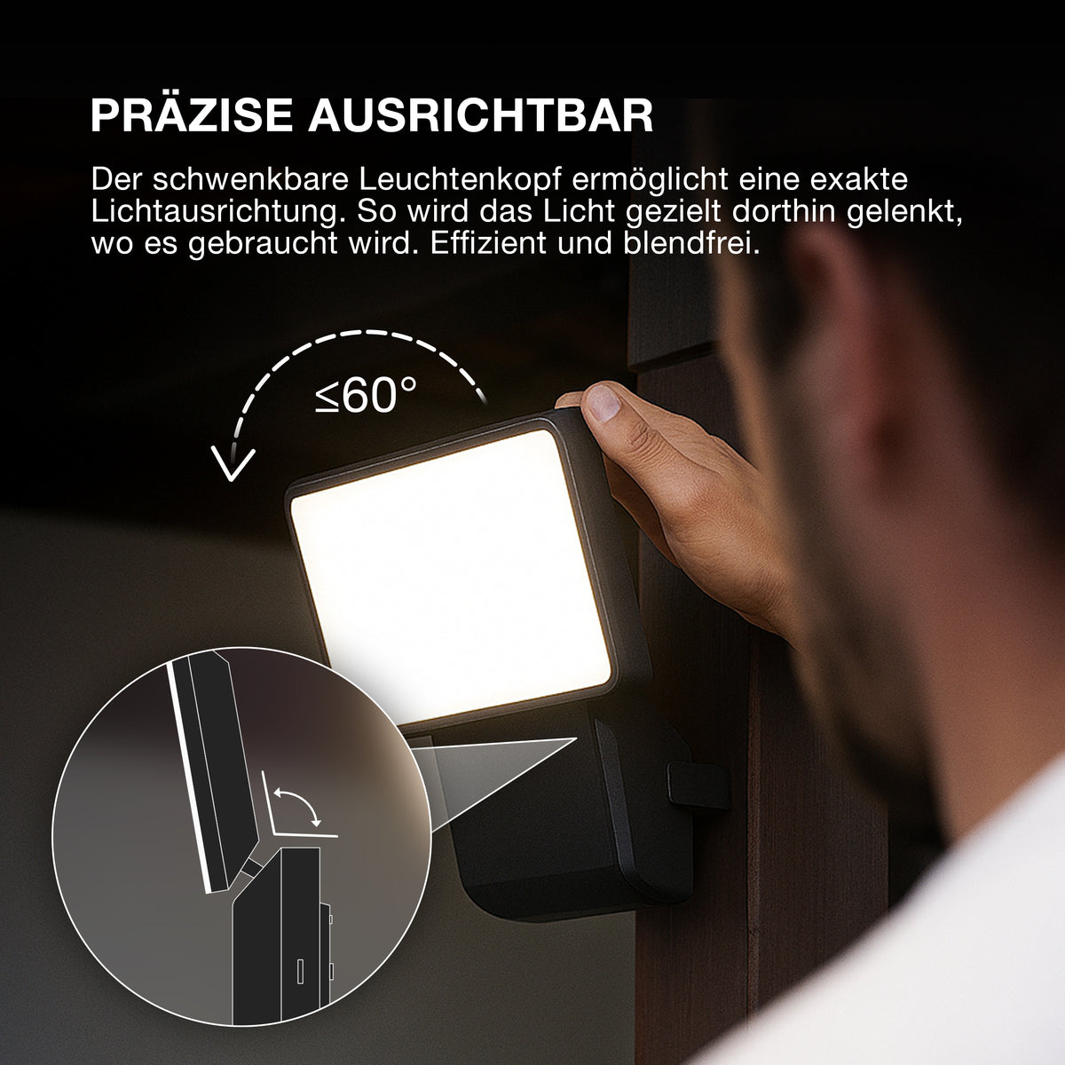 OSRAM ENDURA PRO Hocheffizienter Außenwand-Sensorstrahler mit weitem Ausstrahlungswinkel in innovativem optischen Design, 27W in Dunkelgrau, IP55-Schutz, für Parkplatz und Parks