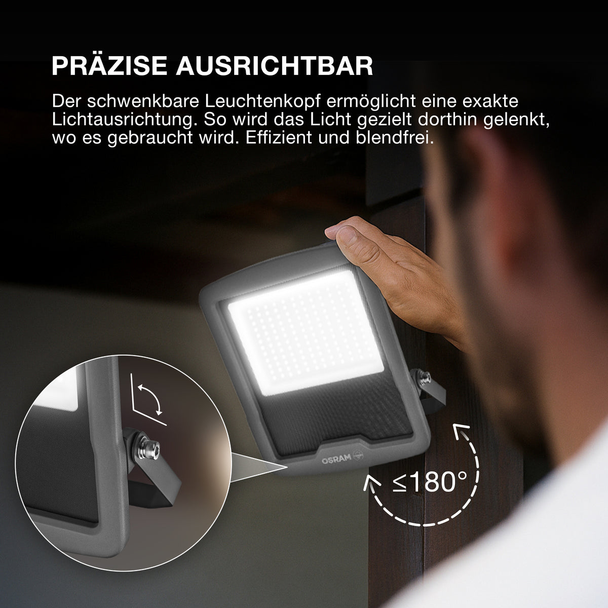 OSRAM ENDURA FLOOD PC 150W LED-Fluter, 4000K kaltweiß, 18000 Lumen, IP65 Flutlicht für Großflächen, 120 lm/W, Grau