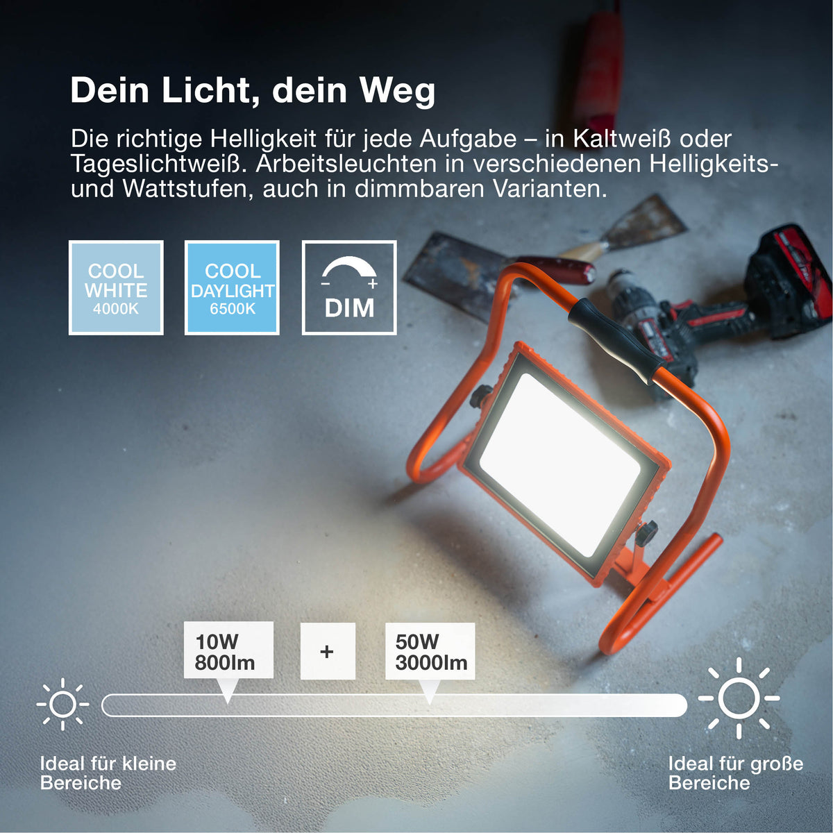OSRAM WORKLIGHTS BATTERY R-STAND Akku USB LED Baustrahler 30W / 4000K
