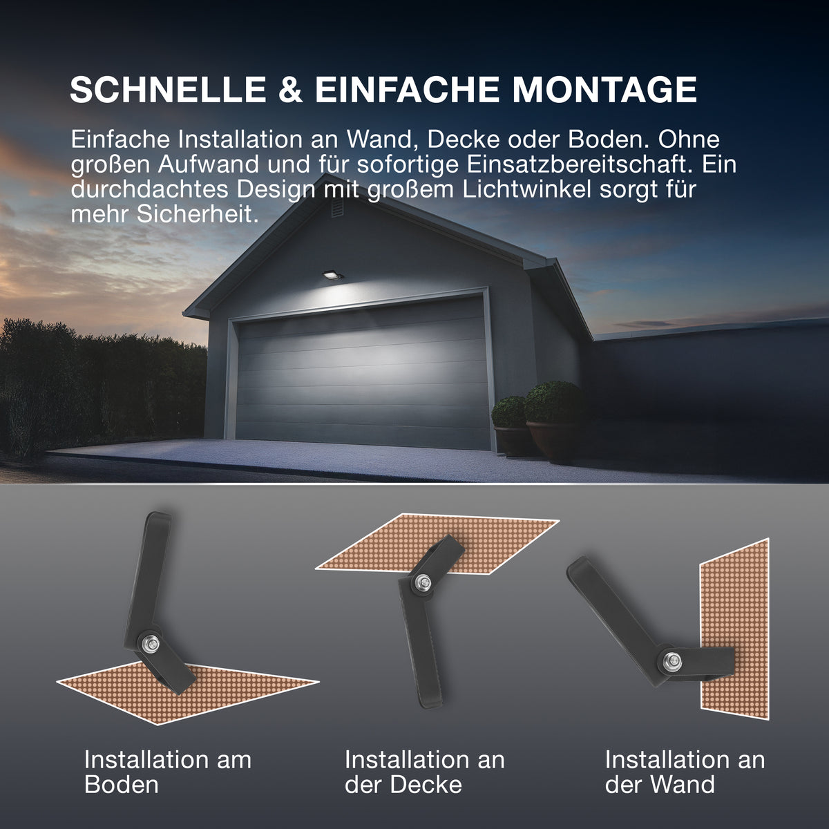 OSRAM ENDURA FLOOD PC 150W LED-Fluter, 4000K kaltweiß, 18000 Lumen, IP65 Flutlicht für Großflächen, 120 lm/W, Grau