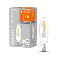 LEDVANCE SMART+ WiFi Filament Candle Dimmable , LED-Lampe, Bleifreies Glas, Klar, 4 W, (ex 40 W), 470 lm, Warmweiß, 2700 K, Wifi, Smartspeaker-Kompatibel, Dimmbar