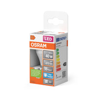 OSRAM LED PCR LAMP WITH CLASSIC P in P-Form, LED-Lampe, Matt, 4,9 W, (ex 40 W), 470 lm, Kaltweiß, 6500 K, 15000 h, CRI 80