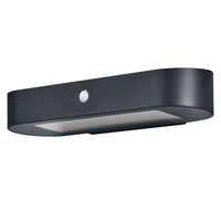 OSRAM ENDURA Style Oval Solar-Wandleuchte, warmweißes Licht (3000K), integrierter Sensor, ohne Strom nutzbar, lange Batterielaufzeit: 30 Mal 60 Sekunden im PIR Modus, Schutzklasse IP44, schwarz