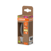 OSRAM LED CLASSIC B ENERGY EFFICIENCY C DIM in B-Form, LED-Lampe, Bleifreies Glas, Klar, 2,9 W, (ex 40 W), 470 lm, Warmweiß, 2700 K, Dimmbar, 50000 h, CRI 80