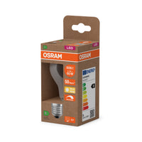 OSRAM LED CLASSIC A ENERGY EFFICIENCY B DIM in A-Form, LED-Lampe, Bleifreies Glas, Klar, 4,3 W, (ex 60 W), 806 lm, Warmweiß, 2700 K, Dimmbar, 50000 h, CRI 80