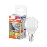 OSRAM LED PCR LAMP WITH CLASSIC P in P-Form, LED-Lampe, Matt, 4,9 W, (ex 40 W), 470 lm, Warmweiß, 2700 K, 15000 h, CRI 80