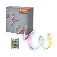LEDVANCE FLEX 3M LED-Streifen RC, weiß, 9W, 600lm, warmweißes Licht, integrierter Sound-Receiver, RGB-Farbsensor, Fernbedienung, lange Lebensdauer, einfache Montage, Schutzklasse IP20