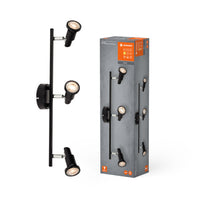 LEDVANCE LED SPOT GU10 3 x 3,4W, 690lm, schwarz, 2. 700K Farbtemperatur, warmweiße Lichtfarbe, zeitloses Design, austauschbare LED-Lampe, ideal für Innenräume, CRI 90, verstellbare Köpfe