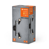 LEDVANCE LED SPOT GU10 2 x 3,4W, 460lm, schwarz, 2. 700K Farbtemperatur, warmweiße Lichtfarbe, zeitloses Design, austauschbare LED-Lampe, ideal für Innenräume, CRI 90, verstellbare Köpfe