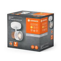 LEDVANCE DECOR SPOT CORK, 1 x 3,4W, 230lm, weiß, Spotleuchte, verstellbare Köpfe, vielseitig anwendbar, Innenraumspot, austauschbare LED-Lampen, dimmbar, warmweiße Lichtfarbe, GU10
