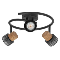 LEDVANCE DECOR SPOT CORK Spiral, 3 x 3,4W, 690lm, schwarz, Spotleuchte, verstellbare Köpfe, vielseitig anwendbar, Innenraumspot, austauschbare LED-Lampen, dimmbar, warmweiße Lichtfarbe, GU10