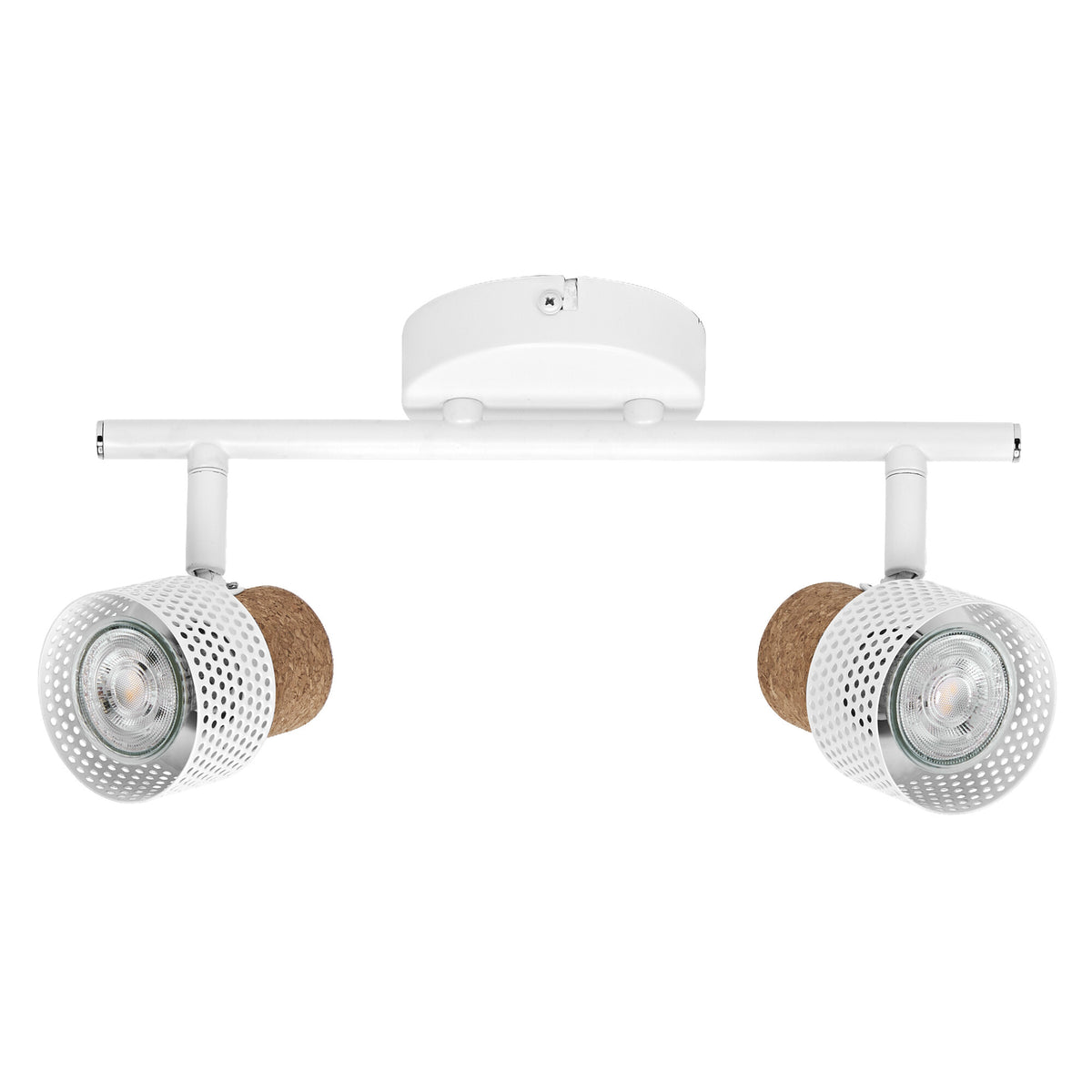 LEDVANCE DECOR SPOT CORK, 2 x 3,4W, 460lm, weiß, Spotleuchte, verstellbare Köpfe, vielseitig anwendbar, Innenraumspot, austauschbare LED-Lampen, dimmbar, warmweiße Lichtfarbe, GU10
