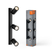 LEDVANCE LED SPOT OCTAGON 3 x 3,4W, GU10, 690lm, schwarz, 2. 700K Farbtemperatur, warmweiße Lichtfarbe, zeitlos, austauschbare LED-Lampe, ideal für Innenräume, CRI 90, verstellbare Köpfe, dimmbar