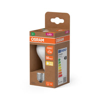 OSRAM LED LAMPS ENERGY CLASS A ENERGY EFFICIENCY FILAMENT CLASSIC A in A-Form, LED-Lampe, Bleifreies Glas, Matt, 5 W, 1055 lm, Warmweiß, Energieeffizienzklasse: A