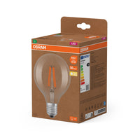 OSRAM LED LAMPS ENERGY CLASS A ENERGY EFFICIENCY FILAMENT CLASSIC Globe in Globusform-Form, LED-Lampe, Bleifreies Glas, Klar, 806 lm, Warmweiß, Energieeffizienzklasse: A