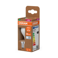 OSRAM LED CLASSIC P ENERGY EFFICIENCY A in P-Form, LED-Lampe, Bleifreies Glas, Matt, 2,2 W, (ex 40 W), 470 lm, Kaltweiß, 4000 K, Energieeffizienzklasse: A, CRI 80
