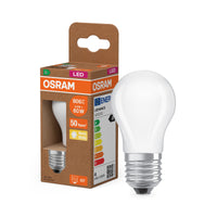 OSRAM LED CLASSIC P ENERGY EFFICIENCY A in P-Form, LED-Lampe, Bleifreies Glas, Matt, 3,8 W, (ex 60 W), 806 lm, Warmweiß, 2700 K, Energieeffizienzklasse: A, CRI 80