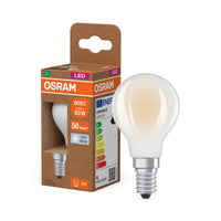 OSRAM LED CLASSIC P ENERGY EFFICIENCY A in P-Form, LED-Lampe, Bleifreies Glas, Matt, 3,8 W, (ex 60 W), 806 lm, Kaltweiß, 4000 K, Energieeffizienzklasse: A, CRI 80