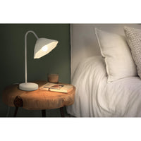 LEDVANCE Tischleuchte Decor Lotus Leaf weiß aus Metall und Pappmaschee, E14, dimmbar, 219 mm Länge, Leuchtenschirm aus recyceltem Material, langlebig durch austauschbare Lichtquelle, einfache Montage