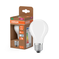 OSRAM LED CLASSIC A ENERGY EFFICIENCY A DIM in A-Form, LED-Lampe, Bleifreies Glas, Matt, 3,8 W, (ex 60 W), 806 lm, Kaltweiß, 4000 K, Dimmbar, Energieeffizienzklasse: A