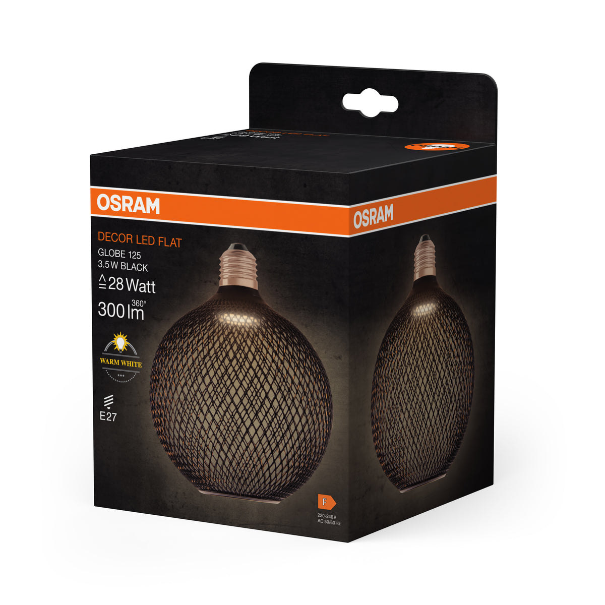 OSRAM DECOR LED Flatlampe Schwarz, 3.5W, Frosted, 125mm , Warmweiß , E27-LEDVANCE Shop