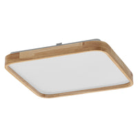LEDVANCE ORBIS Alicia LED-Deckenleuchte mit Holzdekor, 16W, 1000lm, 3000K, 292x292mm, freundliches Warmweiß, durch Klicken dimmbar, IP20 Schutz, Montageschrauben und Dübel inklusive