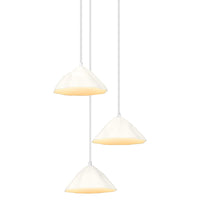 LEDVANCE Pendelleuchte 3-flammig Decor Lotus Leaf weiß aus Metall und Pappmaschee, E14, 1562mm Länge, Schirm aus recyceltem Material, langlebig durch austauschbare Lichtquelle, einfache Montage