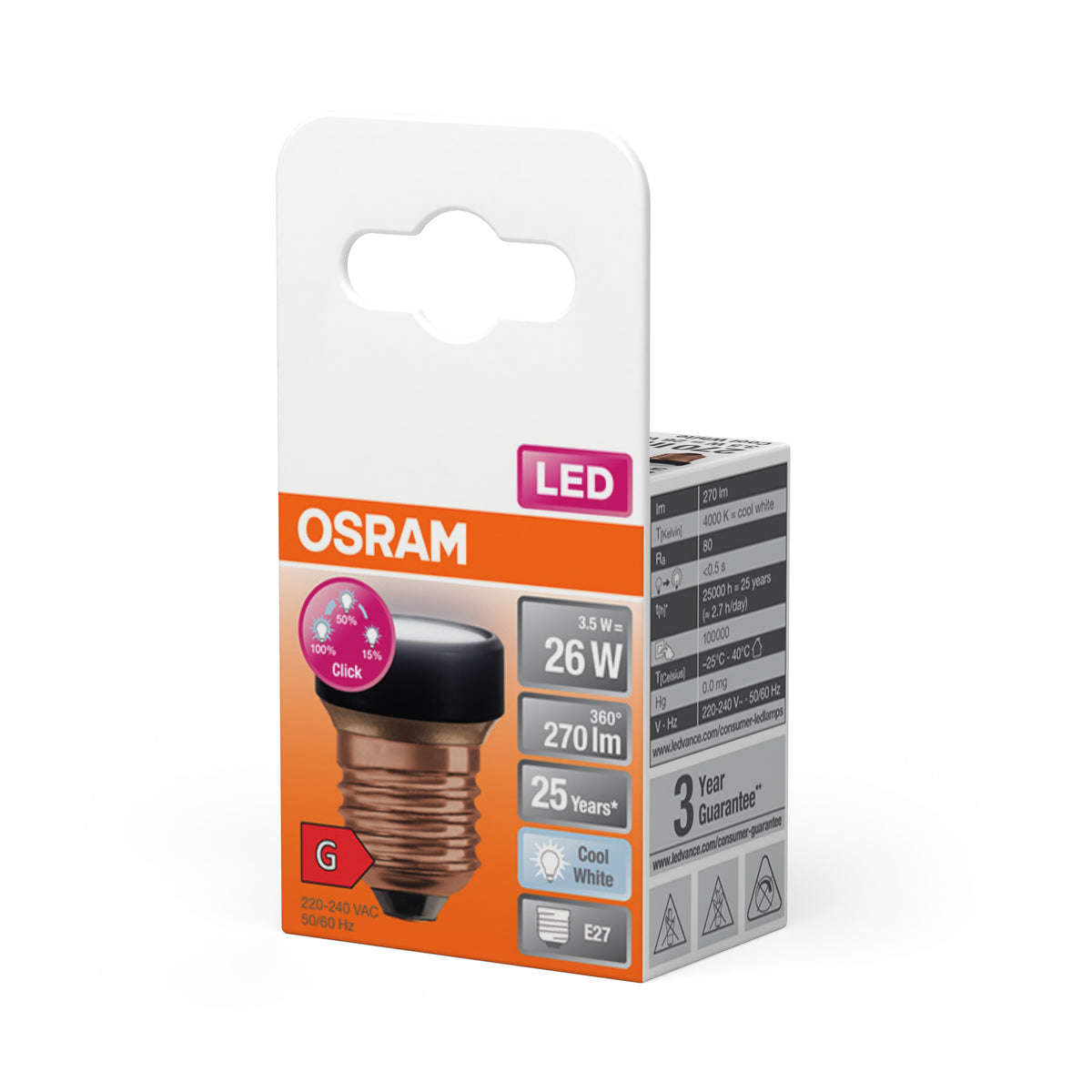 OSRAM LED Star Designlampe Schwarz, Kaltweiß, 3.5W, Frosted, E27-LEDVANCE Shop