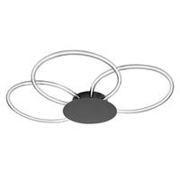 LEDVANCE Decor Aura Deckenleuchte aus geschwungenem Polycarbonat mit LED und Filament-Design, 21 W, 2200 lm, 3000 K, 830 warmweiß, Click dimmbar, dunkelgrau, Kunststoff (PC), IP20