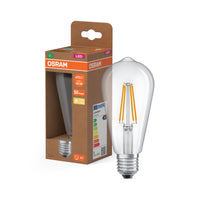 OSRAM LED LAMPS ENERGY CLASS A  ENERGY EFFICIENCY FILAMENT CLASSIC EDISON , LED-Lampe, Bleifreies Glas, Klar, 2,2 W, 470 lm, Warmweiß, Energieeffizienzklasse: A