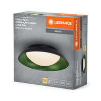 LEDVANCE Orbis Plate LED-Deckenleuchte, schwarz-, 19W, 1000lm, 3000K, 310mm, 830 freundliches Warmweiß, durch Kicken in 3-Stufen dimmbar, IP20 Schutz, Montageschrauben und Dübel inklusive
