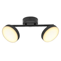 Osram Decor Spot Moon Deckenleuchte 2-flammig mit Spots, integriert, dimmable, 10,5 W, schwarz Metall