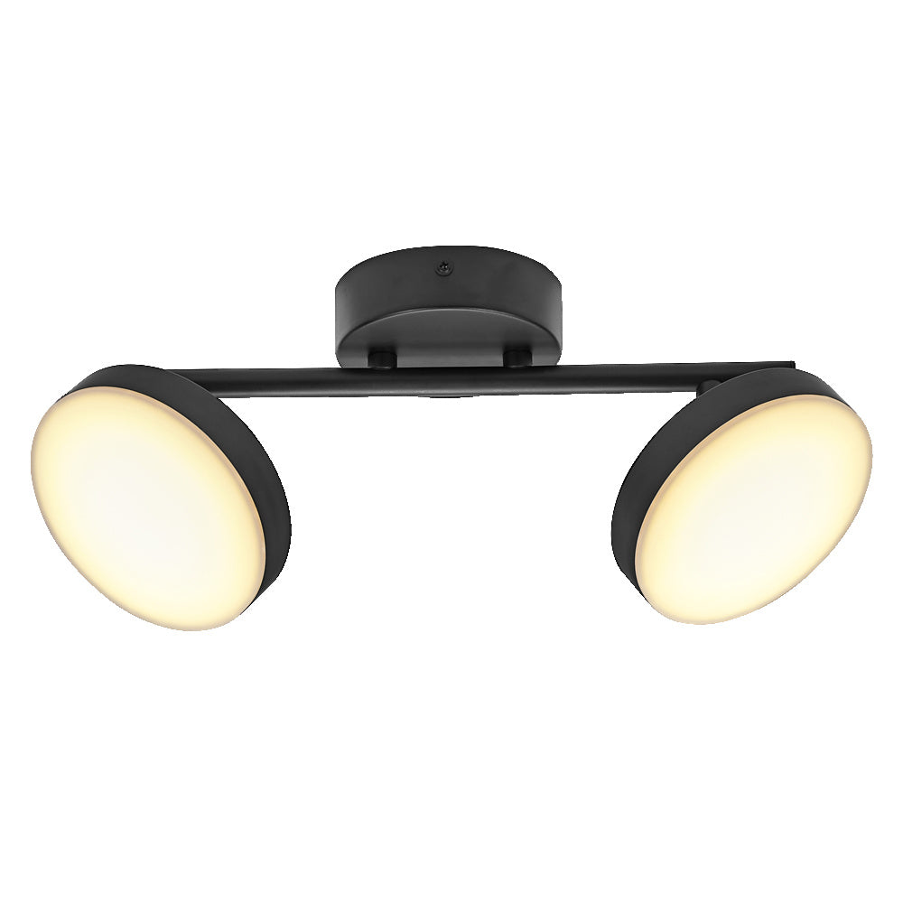 Osram Decor Spot Moon Deckenleuchte 2-flammig mit Spots, integriert, dimmable, 10,5 W, schwarz Metall