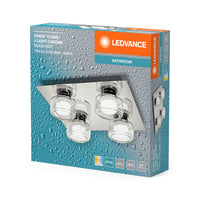 LEDVANCE ORBIS Flame Wand- und Deckenleuchte mit LED, Chrom, 22W, 1400lm, 3000/4000K, Farbtemperatur via Wandschalter einstellbar (kaltweiß und warmweiß), IP44 Schutz vor Fremdkörpern und Spritzwasser