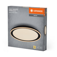 LEDVANCE ORBIS Pederson LED-Deckenleuchte mit Plastikring, schwarz, 36W, 2500lm, 3000K, 830 freundliches Warmweiß, 550mm Durchmesser, IP20 Schutz, Montageschrauben und Dübel inklusive