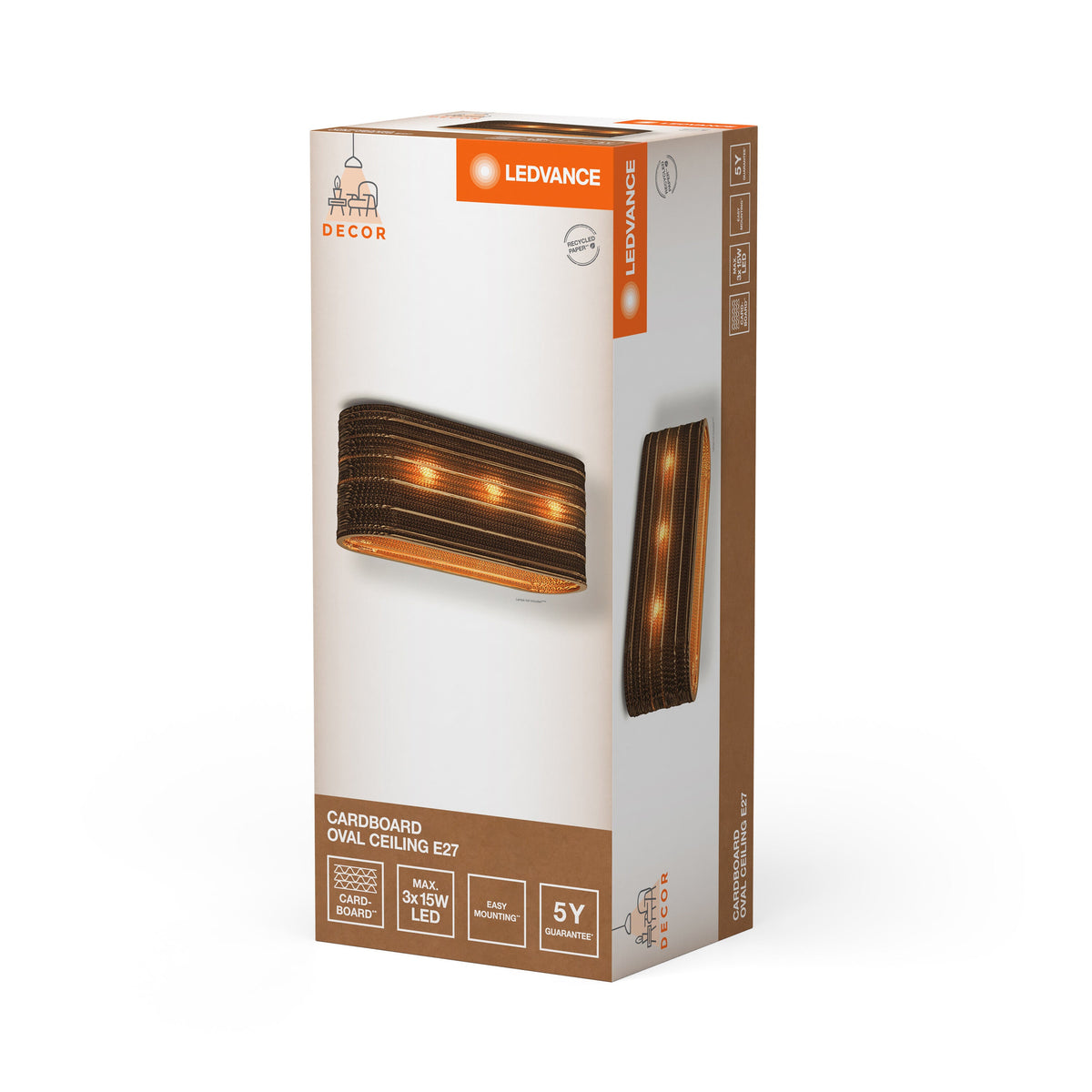 LEDVANCE DECOR Deckenleuchte Decor Cardboard Oval braun, 3xE27, inkl. Leuchtmittel-LEDVANCE Shop