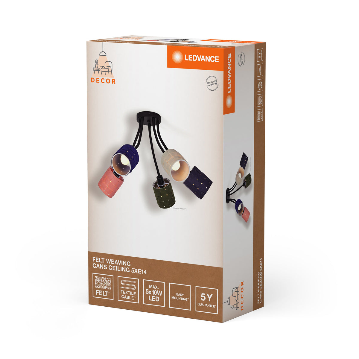 LEDVANCE DECOR Deckenleuchte Decor Felt Weaving Cans, 5xE14, inkl. Leuchtmittel-LEDVANCE Shop