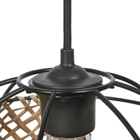 LEDVANCE DECOR Cage Globe Pendant Hängeleuchte, E27, nicht dimmbar, IP20, Rattan/Metall, 300mm, schwarz/braun