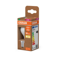 OSRAM LED CLASSIC P ENERGY EFFICIENCY A , LED-Lampe, Bleifreies Glas, Matt, 1,2 W, (ex 25 W), 255 lm, Warmweiß, 2700 K, Energieeffizienzklasse: A, CRI 80