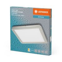 LEDVANCE ORBIS Disc Wand-/Deckenleuchte mit LED, Chrom, 22W, 1800lm, 3000/4000K, über Wandschalter mit Click CCT einstellbar, 30x30cm, IP44 Schutz für Badezimmer, Montageschrauben und Dübel inklusive