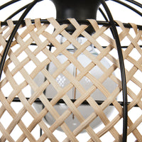 LEDVANCE DECOR Cage Globe Pendant Hängeleuchte, E27, nicht dimmbar, IP20, Rattan/Metall, 300mm, schwarz/braun