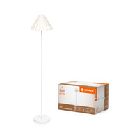 LEDVANCE Standleuchte Decor Pulp weiß aus Metall und Pappmaschee, E14, dimmbar, 1505 mm Höhe, Leuchtenschirm aus recyceltem Material, langlebig durch austauschbare Lichtquelle, einfache Montage