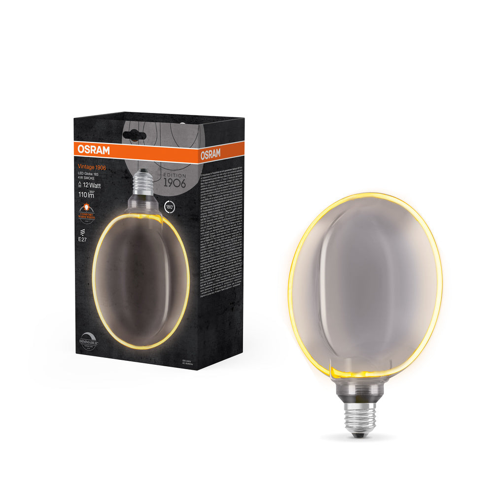 OSRAM VINTAGE 1906® LED Lampe LED CLASSIC GLOBE183 O - Form FILAMENT 4W 818 Smoke E27, 110 lm, 1800 K, Comfort warm white-LEDVANCE Shop