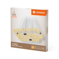 LEDVANCE Decor Tetragon 2-flammige Pendelleuchte aus geschwungenem Polycarbonat mit LED und Filament-Design, 23 W, 250 lm, 3000 K, 830 warmweiß, Click dimmbar, dunkelgrau, Kunststoff (PC), IP20
