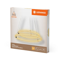 LEDVANCE Decor Aura, 2-flammige Pendelleuchte aus geschwungenem Polycarbonat mit LED und Filament-Design, 21W, 2400 lm, 3000 K, 830 warmweiß, Click dimmbar, dunkelgrau, Kunststoff (PC), 498 mm, IP20
