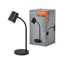 LEDVANCE Office Line Trapezium Schreibtischleuchte mit biegsamem Flexarm in Schwarz aus Kunststoff, GU10-Sockel, IP20-Schutz, für Home Office