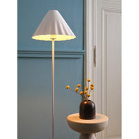 LEDVANCE Standleuchte Decor Pulp weiß aus Metall und Pappmaschee, E14, dimmbar, 1505 mm Höhe, Leuchtenschirm aus recyceltem Material, langlebig durch austauschbare Lichtquelle, einfache Montage