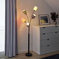 LEDVANCE Standleuchte 5-flammig Decor Felt Weaving Cans aus Filz und Metall, E14, 1730mm Höhe, warme Lichteffekte durch gewebten Schirm, langlebig durch austauschbare Lichtquelle, einfache Montage